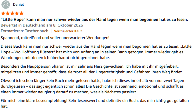 Amazon-Leserbewertung von Daniel